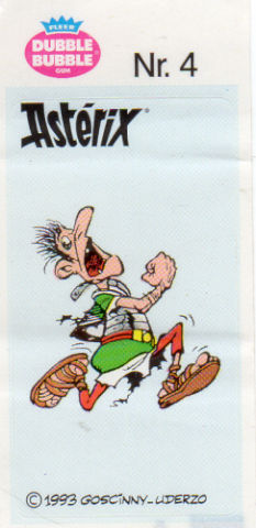 Uderzo (Asterix) - Werbung - Albert UDERZO - Astérix - Fleer - Dubble Bubble Gum - 1993 - Sticker - Nr. 4 - Légionnaire s'enfuyant