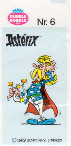 Uderzo (Asterix) - Werbung - Albert UDERZO - Astérix - Fleer - Dubble Bubble Gum - 1993 - Sticker - Nr. 6 - Assurancetourix