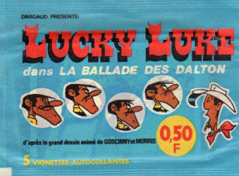 Morris (Lucky Luke) - Dokumente u. verschiedene Objekte - MORRIS - Lucky Luke - Dargaud - 1978 - Lucky Luke dans La Ballade des Dalton - pochette de 5 vignettes autocollantes