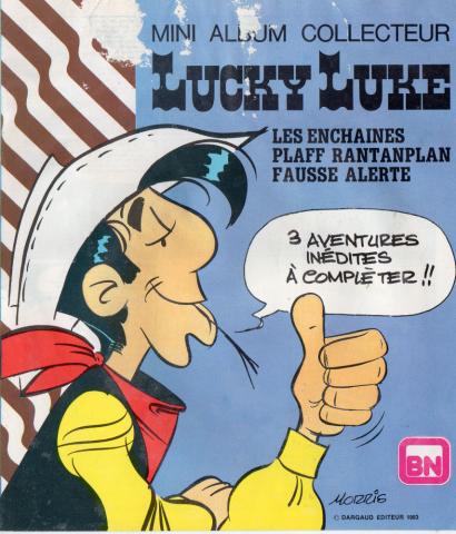 Morris (Lucky Luke) - Werbung - MORRIS - Lucky Luke - BN - Mini album collecteur - Les Enchaînés/Plaf Rantanplan/Fausse alerte - 3 aventures inédites à compléter