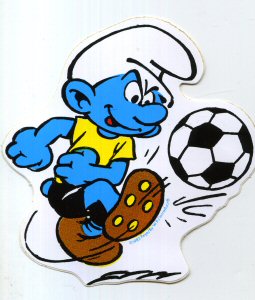 Peyo (Smurfs) - Advertising - PEYO - Schtroumpfs - Introduct/Introdekoratie (NL) - sticker - Schtroumpf footballeur