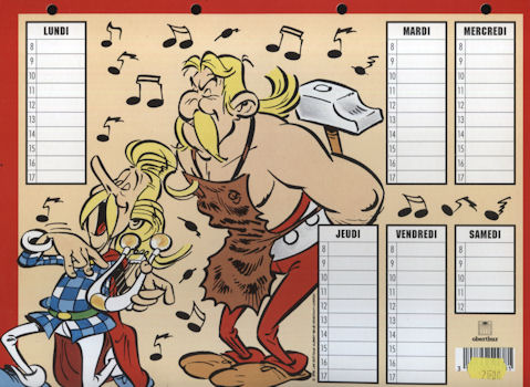 Uderzo (Asterix) - Cards, stationery - Albert UDERZO - Astérix - Oberthur - emploi du temps 1997 - Assurancetourix et Cétautomatix