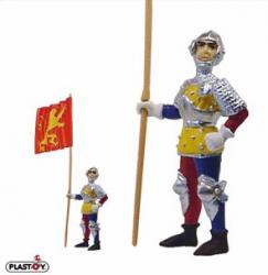 Plastoy figures - Knights N° 62011 - Knight Holding Red Flag with Lion