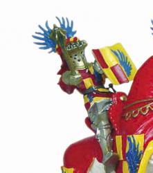 Plastoy figures - Knights N° 62018 - Knight with blue wings crest & checked pattern