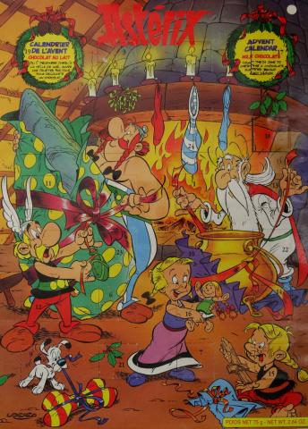 Uderzo (Asterix) - Advertising - Albert UDERZO - Astérix - calendrier de l'Avent chocolat au lait - 8102043-B - Les cadeaux de Noël devant la cheminée