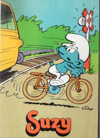 Peyo (Smurfs) - Advertising - PEYO - Schtroumpfs - Suzy (gaufres)/Via Secura - Schtroumpfez dans la rue sans risque !/Smurf je veilig door het verkeer! - 14 - sticker