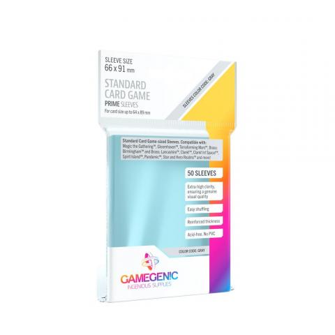 Gamegenic - Card Sleeves - 66 x 91 mm Standard Prime Sleeves - 50-pack (Gray)