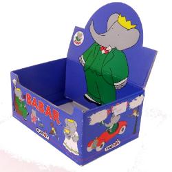 BABAR - Jean de BRUNHOFF - Babar - Plastoy - boîte présentoir carton vide pour présentation de la collection de figurines