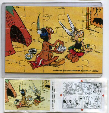 Bande Dessinée - Uderzo (Astérix) - Kinder - Albert UDERZO - Astérix - Kinder 1997 (chez les Indiens) - Puzzle 3 - Astérix + BPZ