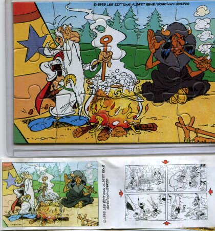 Bande Dessinée - Uderzo (Astérix) - Kinder - Albert UDERZO - Astérix - Kinder 1997 (chez les Indiens) - Puzzle 1 - Panoramix + BPZ