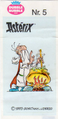 Astérix - Fleer - Dubble Bubble Gum - 1993 - Sticker - Nr. 5 - Panoramix chaudron