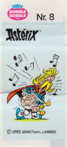 Astérix - Fleer - Dubble Bubble Gum - 1993 - Sticker - Nr. 8 - Assurancetourix