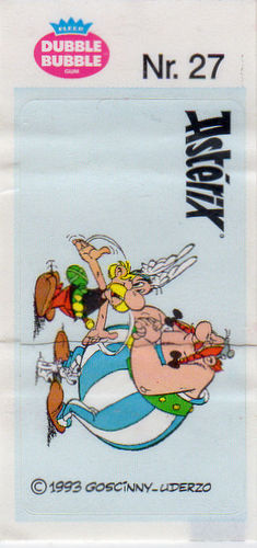 Astérix - Fleer - Dubble Bubble Gum - 1993 - Sticker - Nr. 27 - Astérix, Obélix, Idéfix