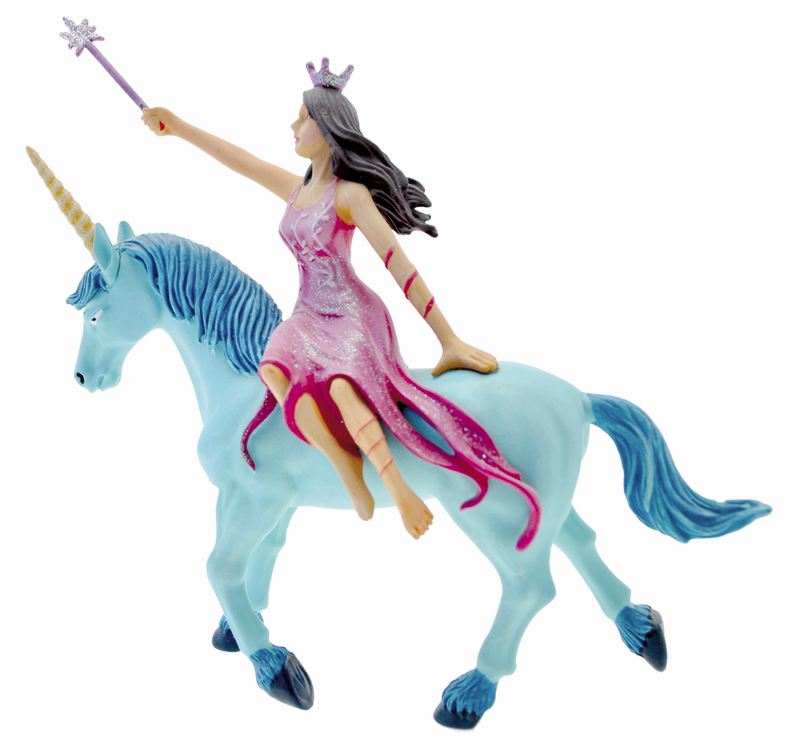 Plastoy - Fata rosa su unicorno blu