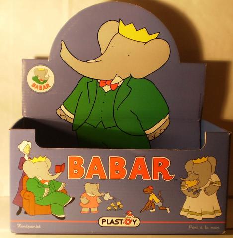 Bande Dessinée - BABAR - Jean de BRUNHOFF - Babar - Plastoy - boîte présentoir carton vide pour présentation de la collection de figurines