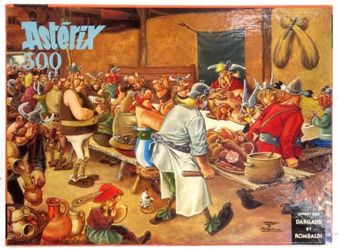Bande Dessinée - Uderzo (Astérix) - Jeux, jouets, puzzles - Albert UDERZO - Astérix - Dargaud/Rombaldi - d'après Le Repas de noces de Bruegel - Puzzle - 500 pièces - 33 x 46 cm