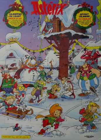 Uderzo (Asterix) - Pubblicità - Albert UDERZO - Astérix - calendrier de l'Avent chocolat au lait - 8102043-A - Le village gaulois sous la neige