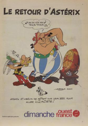 Uderzo (Asterix) - Studi - Albert UDERZO - Astérix - Ouest-France Dimanche n° 165 - 28/01/2001 - Le Retour d'Astérix - édition spéciale gratuite