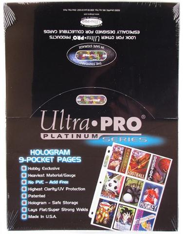 Ultra-Pro - Ultra-Pro - Platinum Hologram Platinum - Foglio pieghevole 9 scatole - 3 fori - Venduto individualmente
