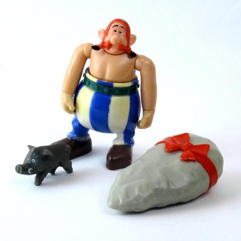 Uderzo (Asterix) - PlayAsterix/Toycloud - Albert UDERZO - Astérix - PlayAsterix - 6201/38199 - Obélix - incomplet : ceinture, sans casque, menhir avec faveur, sanglier